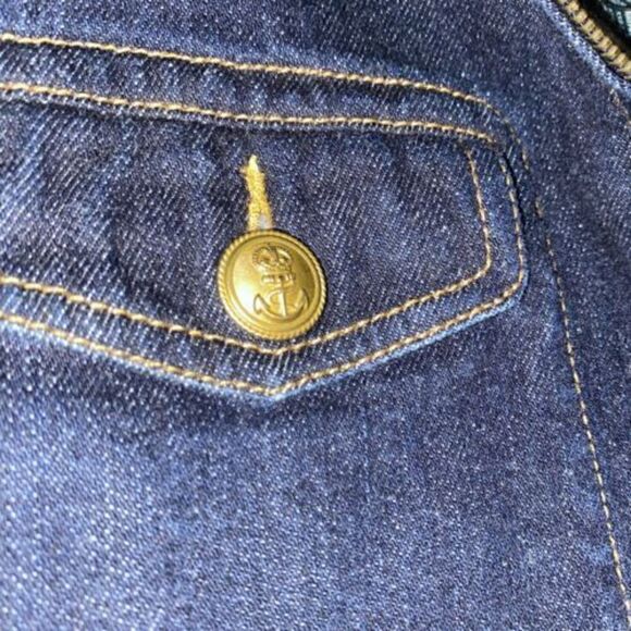 Lauren Jeans Company Dark Jean Denim Naval Military  Jacket Size Large - Picture 3 of 11